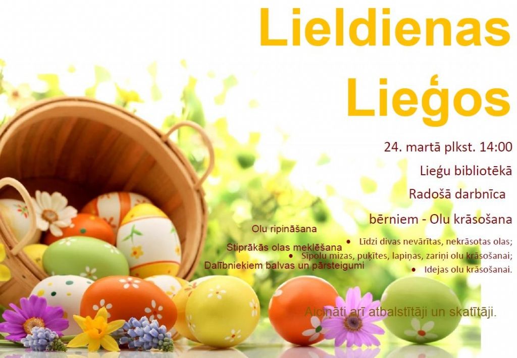 Lieldienu radošā darbnīca bērniem