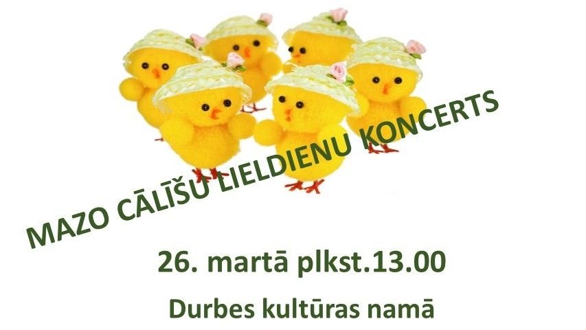 Durbē notiks novada mazo vokālistu konkurss "Cālis 2016" 