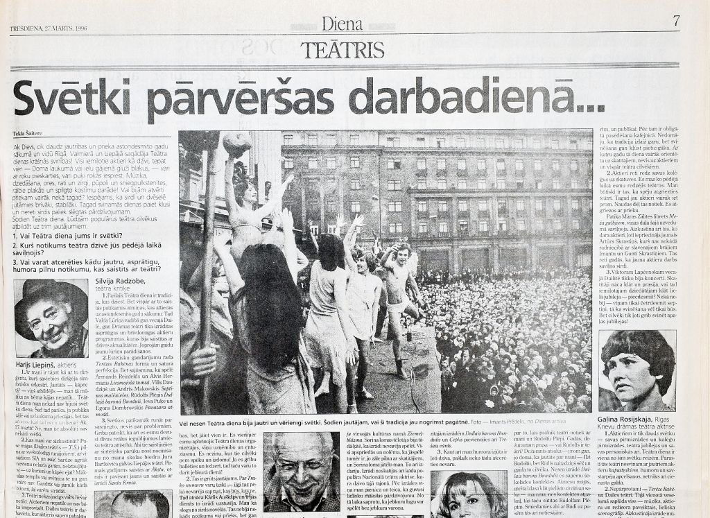 Vēsture Dienā: Pirms 20 gadiem spilgtā atmiņā bija 80.gadu Teātra dienas