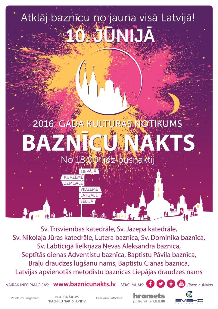 Liepājā notiks kultūras notikums "Baznīcu nakts" 