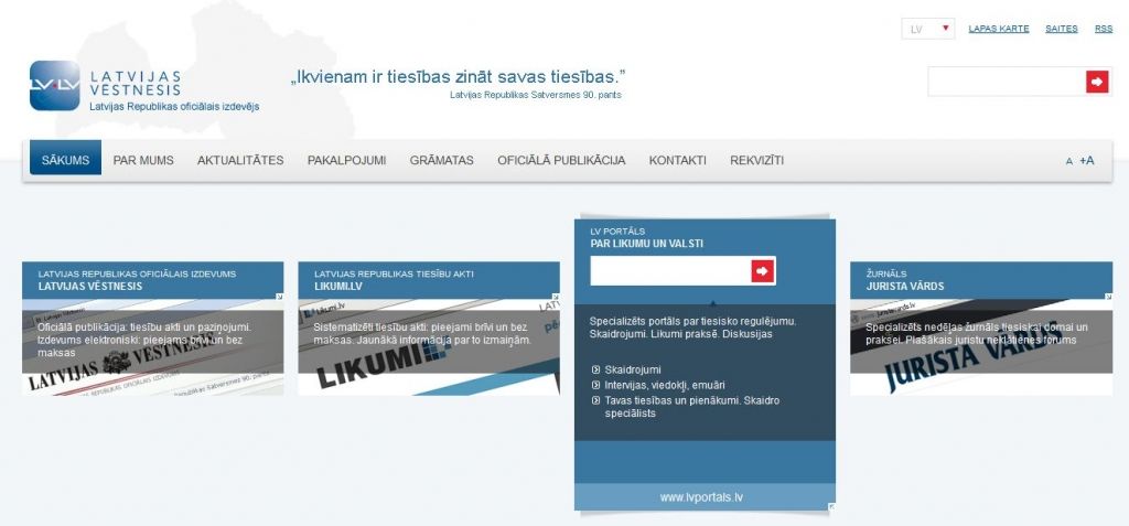 Jaunās Latvijas Vēstneša mājaslapas dizains izmaksājis aptuveni 3800 eiro