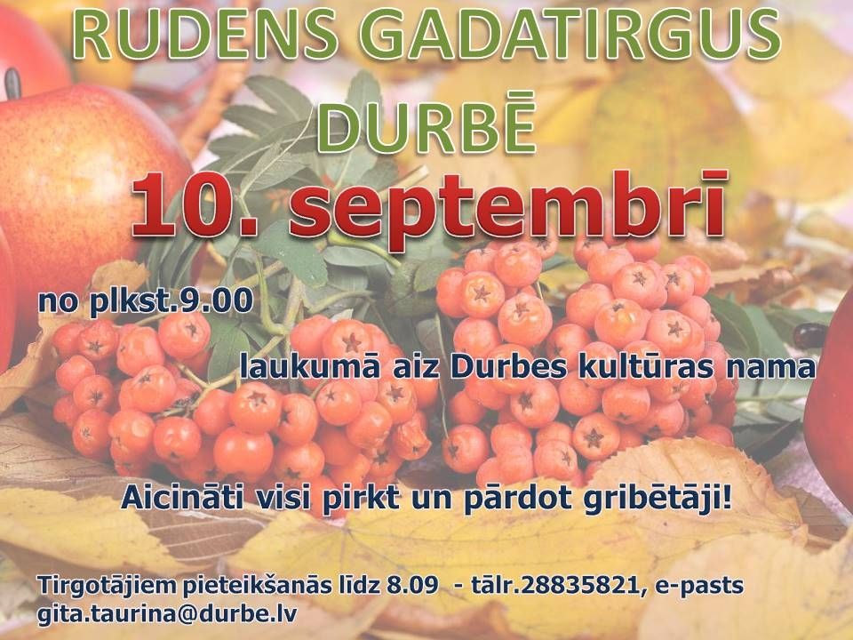 Rudens gadatirgus Durbē