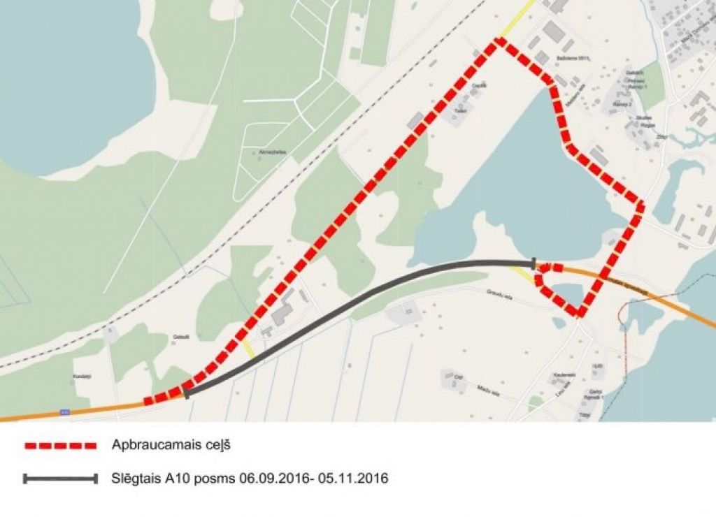 Uz diviem mēnešiem tiks slēgts Ventspils šosejas posms