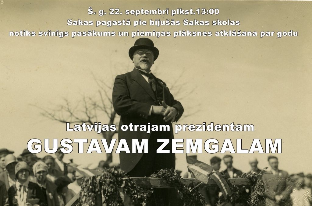 Piemiņas plāksnes atklāšana Sakā