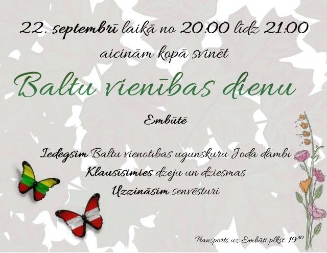 Baltu vienības dienas pasākums Embūtē