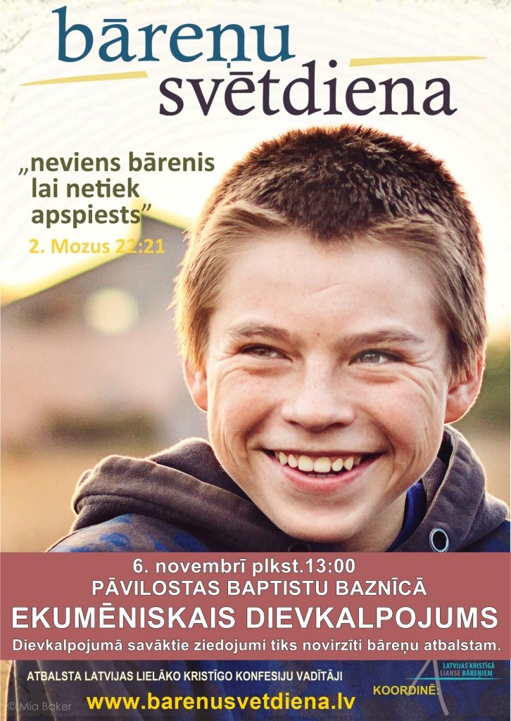 Pāvilostā dievkalpojums bāreņu atbalstam