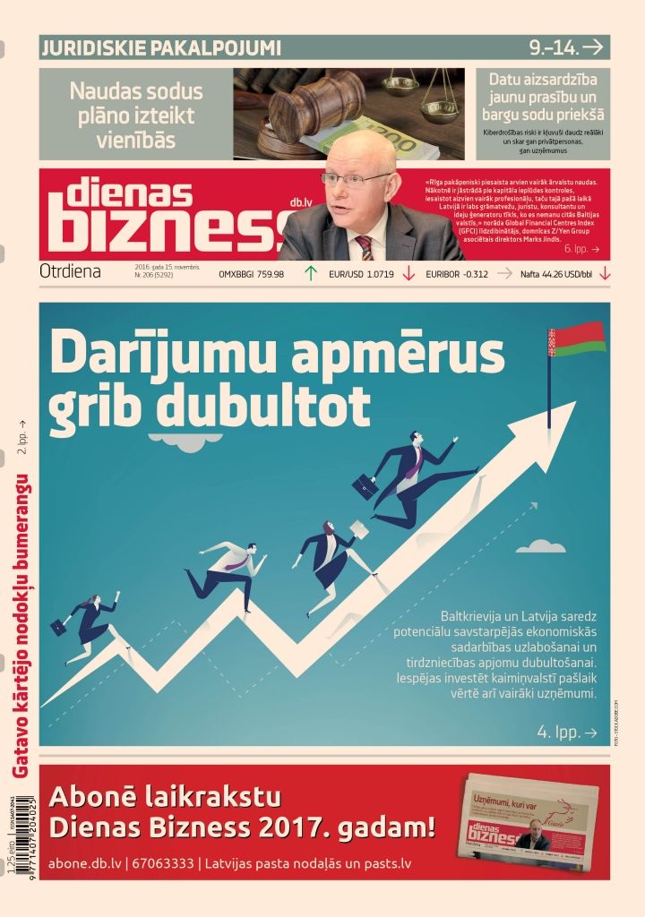 Tirdzniecību ar Baltkrieviju grib dubultot