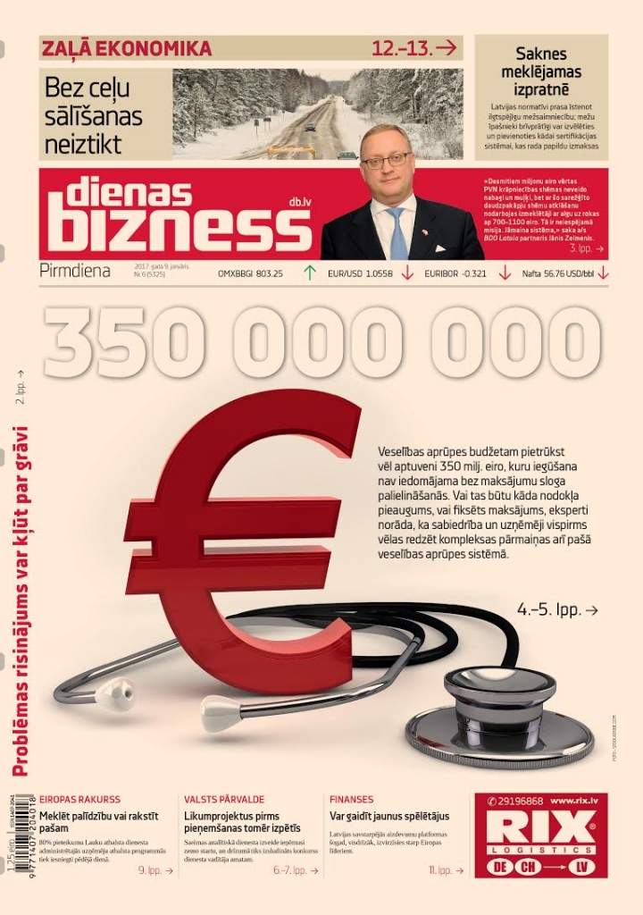 Veselības aprūpei nepieciešamo 350 milj. eiro iegūšanai piedāvā trīs variantus