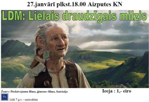 Animācijas filma "Lielais draudzīgais milzis"