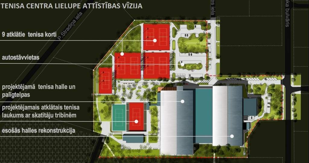 Sāks 9,089 miljonus eiro vērtos tenisa centra Lielupe pārbūves darbus