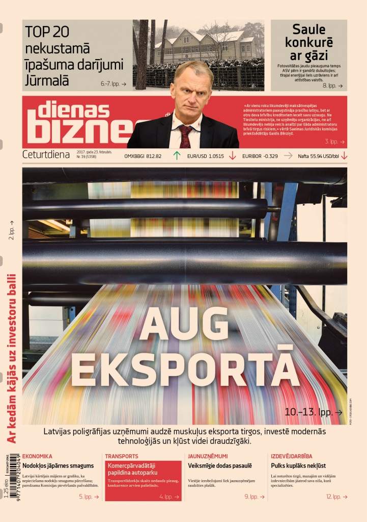 Poligrāfijas nozare muskuļus audzē eksporta tirgos 