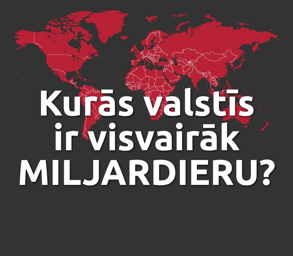 FOTO: Kurās valstīs ir visvairāk miljardieru?
