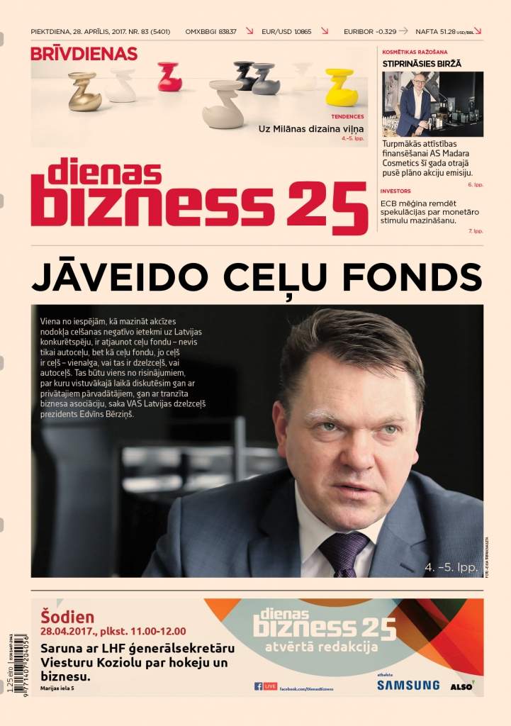 LDz vadītājs: Jāveido visu ceļu, arī dzelzceļa fonds