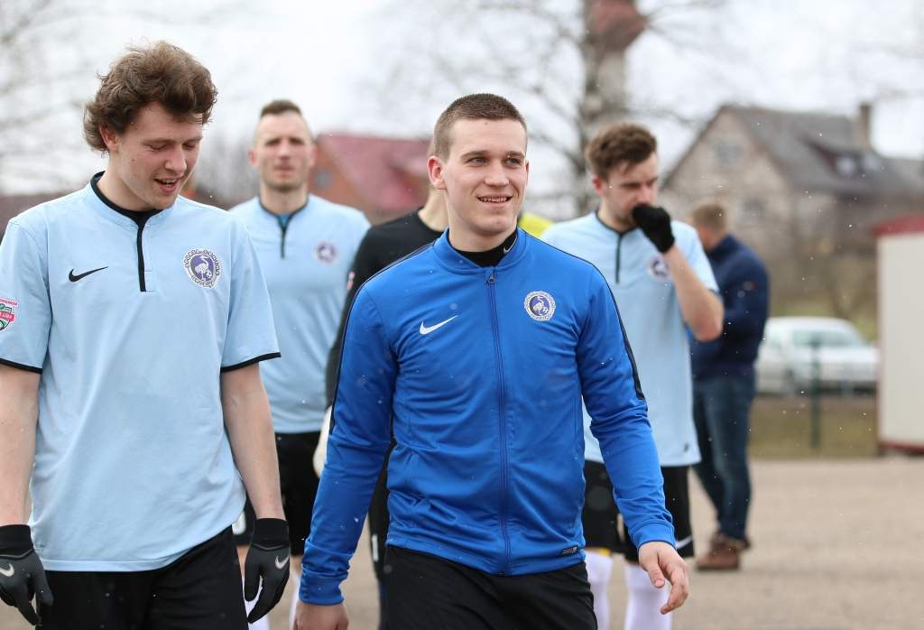 "Grobiņas SC" futbolisti cīnās neizšķirti ar JDFS "Alberts" vienību