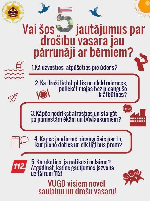 VUGD: Ar bērniem ir jāpārrunā drošas vasaras pavadīšanas pamatprincipi