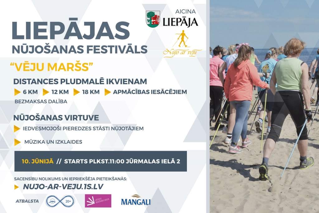 Aicina reģistrēties Liepājas nūjošanas festivālam