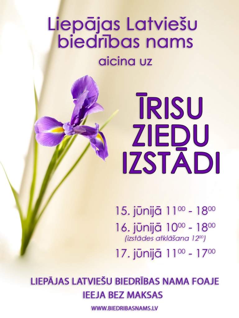 Biedrības nams krāšņo īrisu ziedu ieskāvumā 