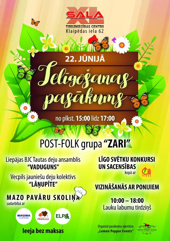 Ielīgošanas pasākumā Liepājā uzstāsies folkgrupa ''Zari''