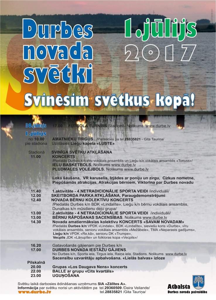 Svinēs pirmos Durbes novada svētkus