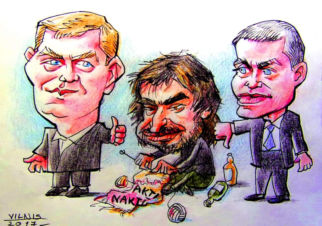 “Kursas Laika" karikatūra