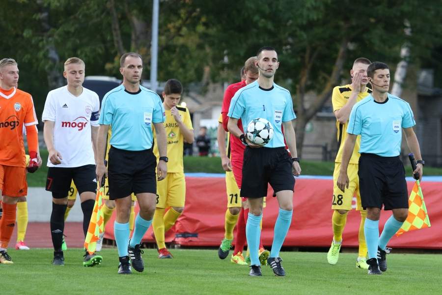 FOTO: ''Liepājas'' jaunie futbolisti UEFA Jaunatnes līgas debijā uzvar Baltkrievijas kluba ''Šahtar'' vienaudžus