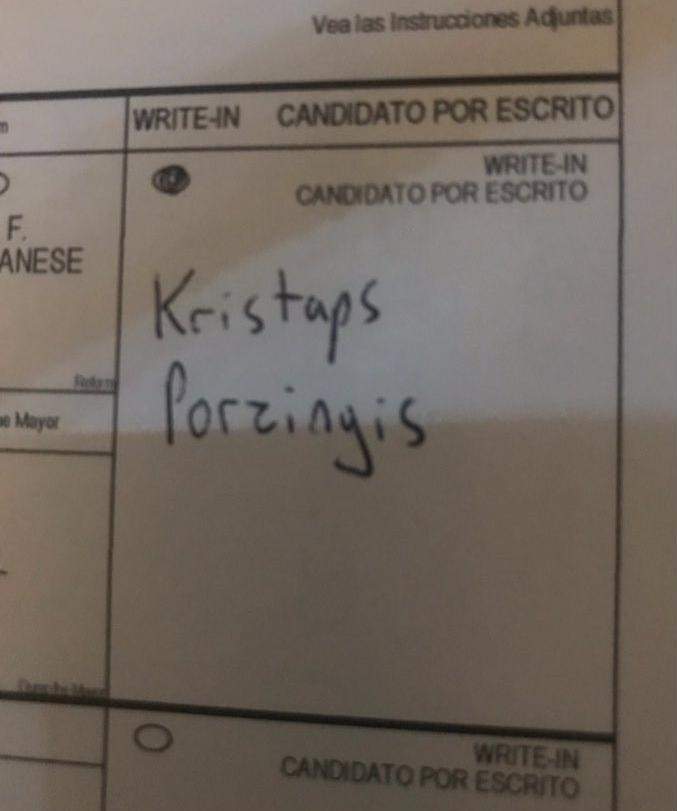 Ņujorkas mēra vēlēšanās nobalso par Kristapu Porziņģi