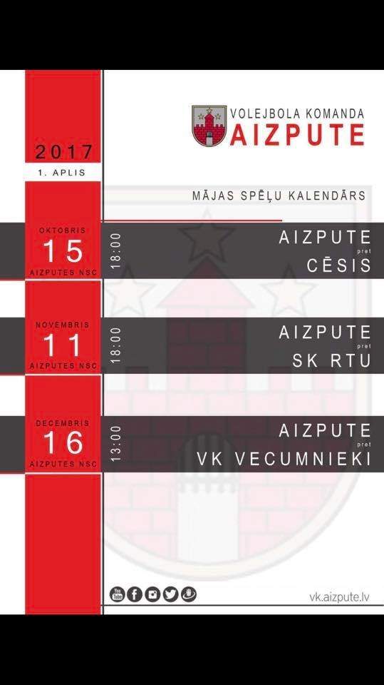 "Aizpute" savā laukumā uzņems turnīra tabulais kaimiņus "RTU" volejbolistus