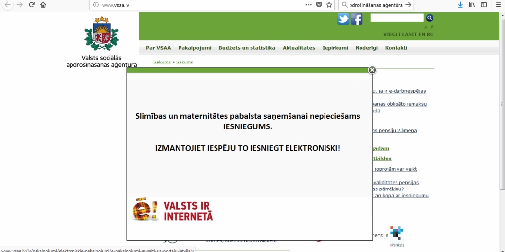 Kā pieprasīt VSAA pabalstu, ja ir e-darbnespējas lapa