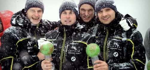 Ķibermanis ar Mikni sastāvā Altenbergā iekļūst trijniekā arī Pasaules kausa četrinieku sacensībās