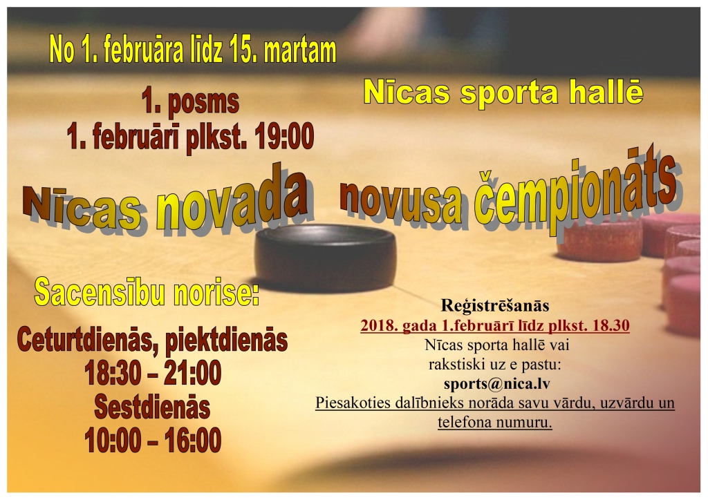 Pirmo reizi Nīcā norisināsies novusa čempionāts