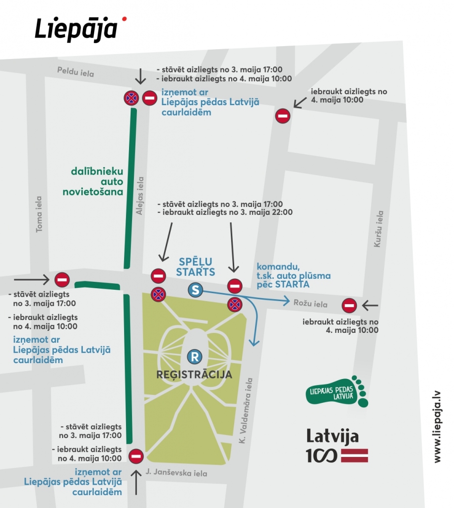 4. maijā Liepājas centrā gaidāmi satiksmes ierobežojumi 