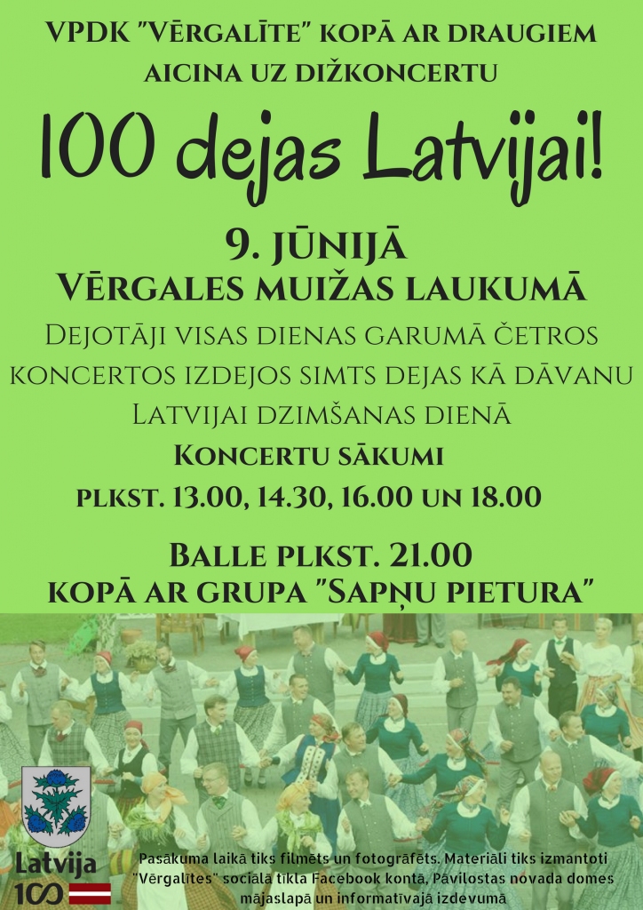 Četros koncertos Latvijai veltīs 100 dejas