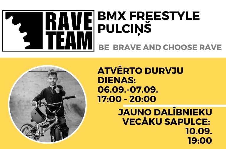 Biedrība "Rave Team" aicina uz BMX frīstaila pulciņu
