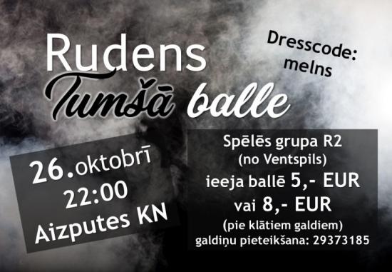 Aizputē būs Rudens tumšā balle