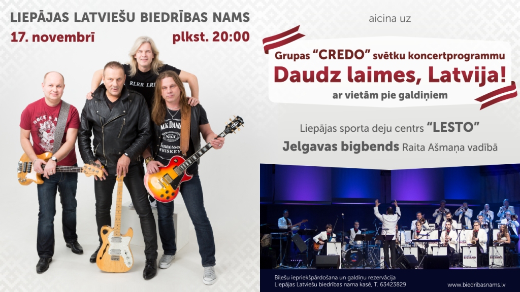 Jelgavas bigbenda un "Credo" koncertprogramma "Daudz laimes, Latvija!"