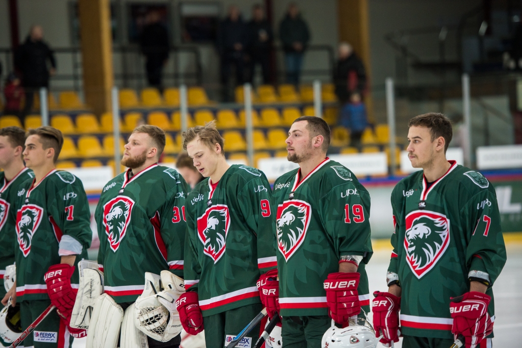 FOTO: "Liepājas" hokejisti spraigā cīņā piekāpās "Zemgalei/LLU"