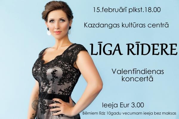 Līgas Rīderes koncerts Valentīndienā