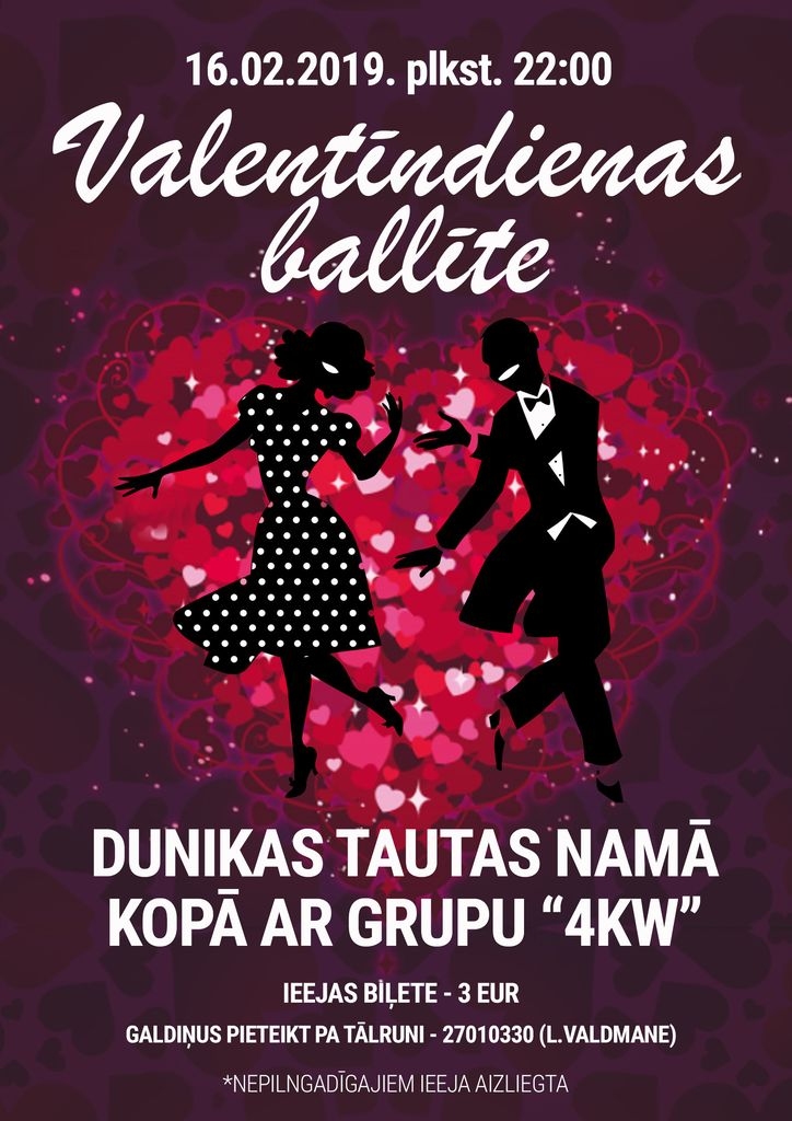 Valentīndienas ballīte Dunikā