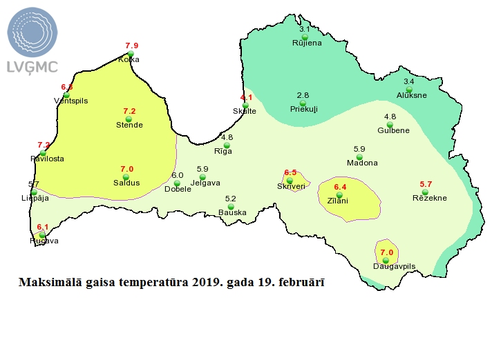 19. februāra siltuma rekords pārspēts arī Pāvilostā un Rucavā