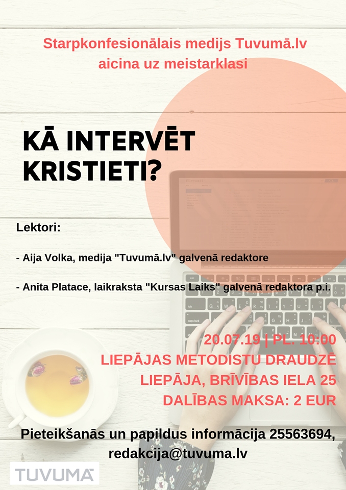 Liepājā notiks žurnālistikas meistarklase "Kā intervēt kristieti?"
