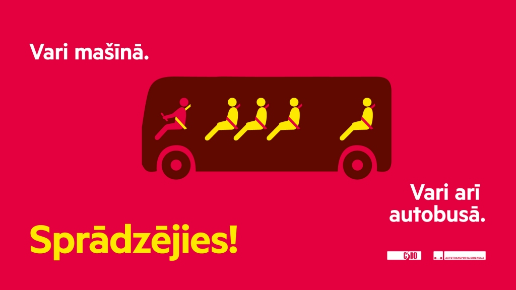 CSDD kampaņā "Vari mašīnā. Vari arī autobusā" aicina reģionālajos reisos lietot drošības jostas
