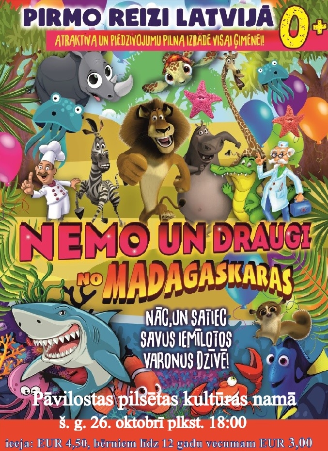 Izrāde bērniem “Nemo un draugi no Madagaskaras”