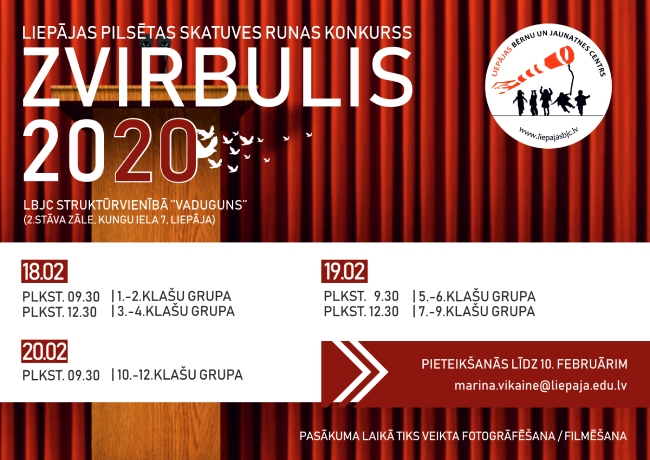 Liepājā notiks ikgadējais skatuves runas konkurss "Zvirbulis 2020"