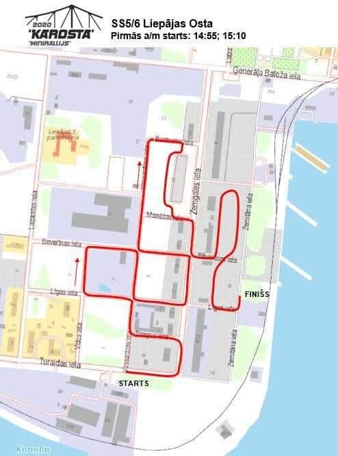 Minirallija "Karosta" ātrumposmu kartes