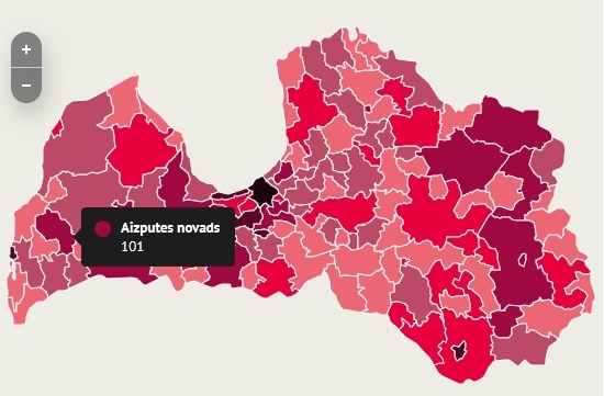 INFOGRAFIKA: Aizputes novadā fiksē jaunu Covid-19 saslimušo antirekordu