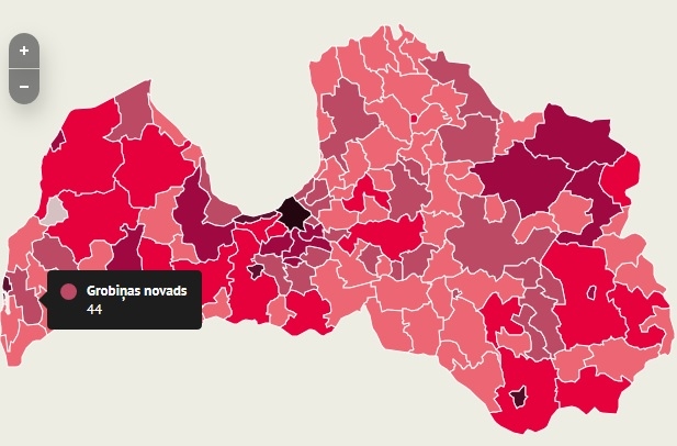 INFOGRAFIKA: Grobiņas novadā aug Covid-19 saslimušo skaits; Aizputes novadā - krītas