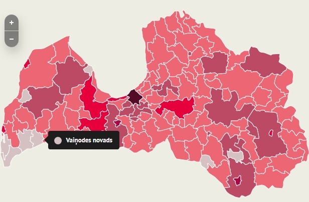 INFOGRAFIKA: Covid-19 saslimušie vairs nav četros no astoņiem Lejaskurzemes novadiem 