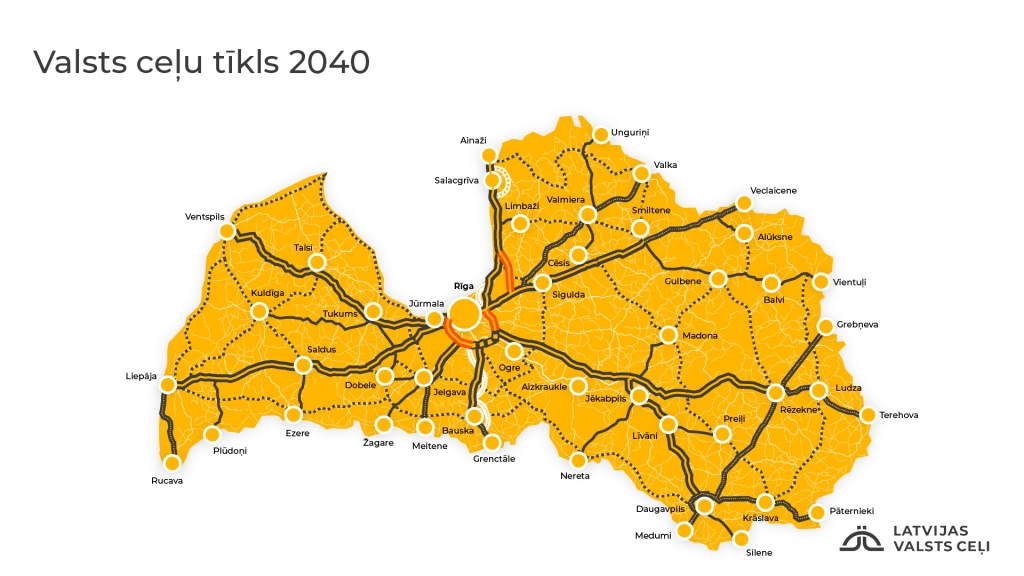 Līdz 2040. gadam Latvijā cer uzbūvēt ātrgaitas ceļus vairāk nekā 1000 kilometru garumā par apmēram 5,2 miljardiem eiro